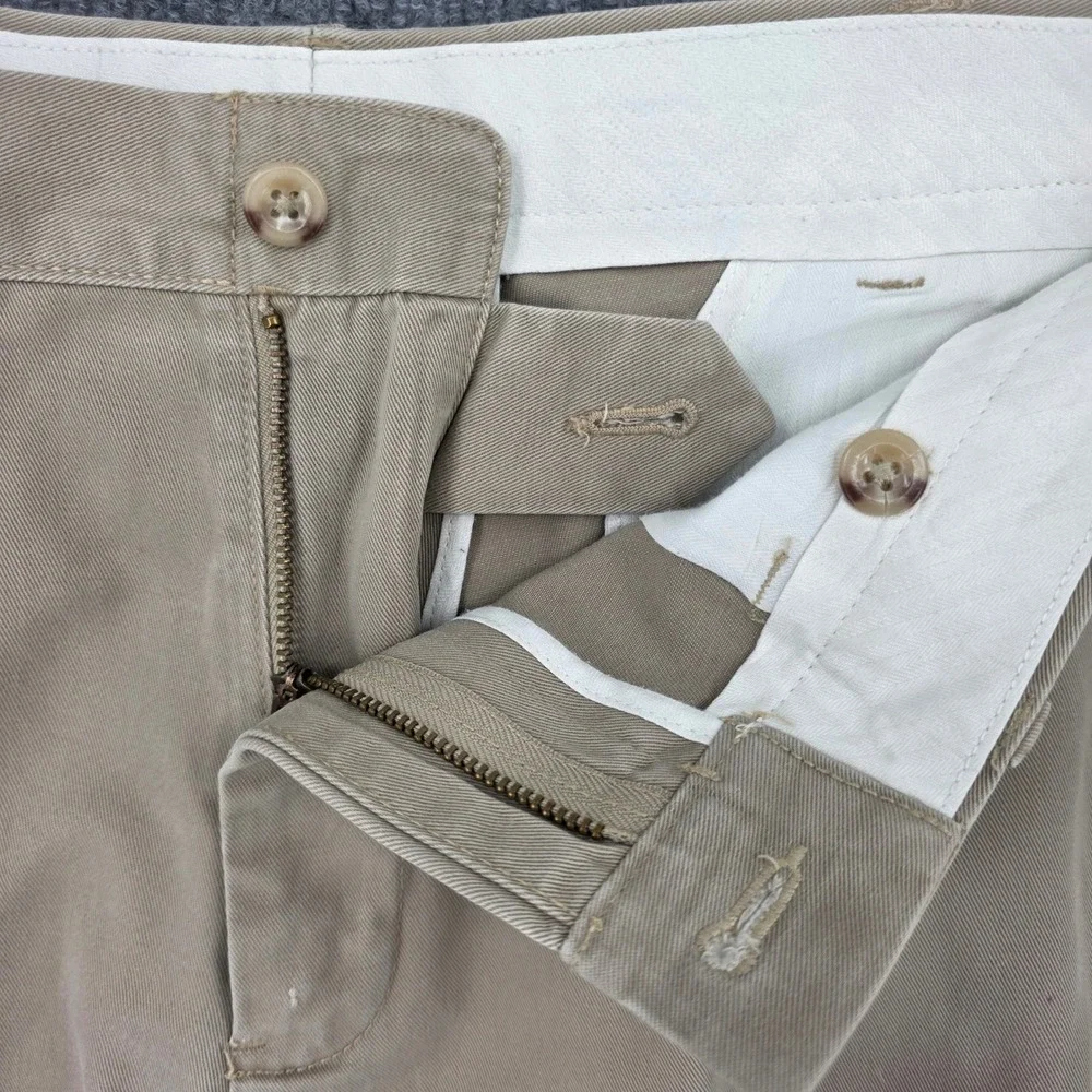 Polo Ralph Lauren Preston Pant Mens 34x34 Tan Khaki Cotton Chino Slacks Straight